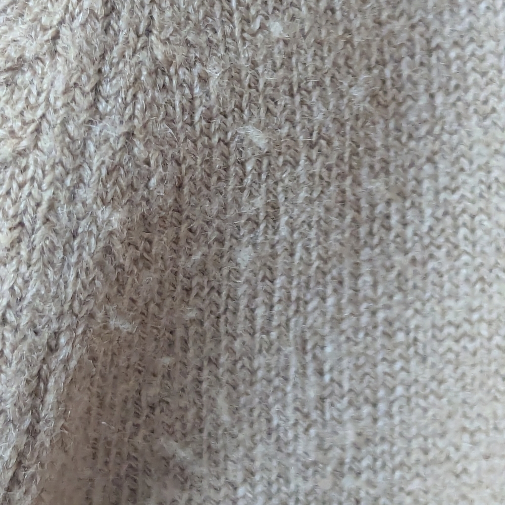 Vintage Carolyn Taylor Cardigan M Mocha Tan Shell Buttons Sweater Gramma Core - Picture 8 of 10